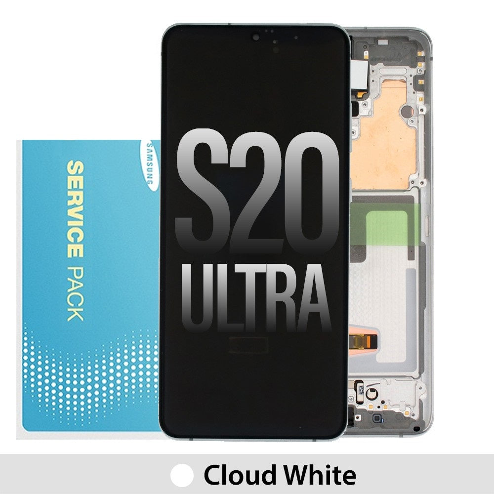Samsung Galaxy S20 Ultra G988B OLED Screen Replacement Digitizer without Front Camera GH82-26032C (Gold)-Cloud White Samsung Galaxy S20 Ultra G988B OLED Screen Replacement Digitizer without Front Camera GH82-26032C (Gold)-Cloud White
